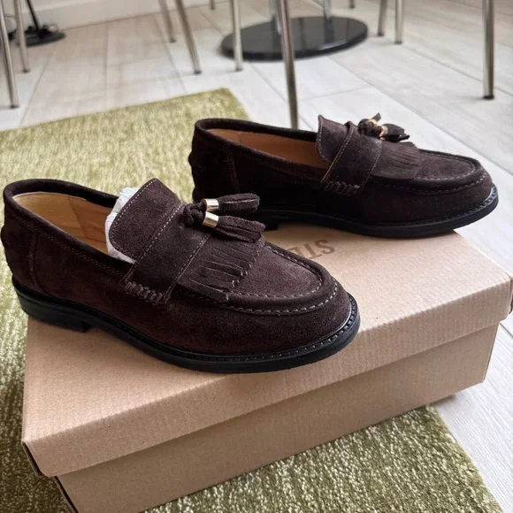 Steve Madden Chocolate Brown Suede Tassel Loafers (Radcliff) - Picture 6 of 8
